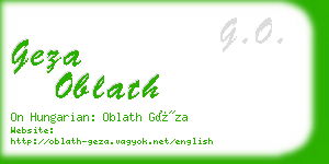 geza oblath business card